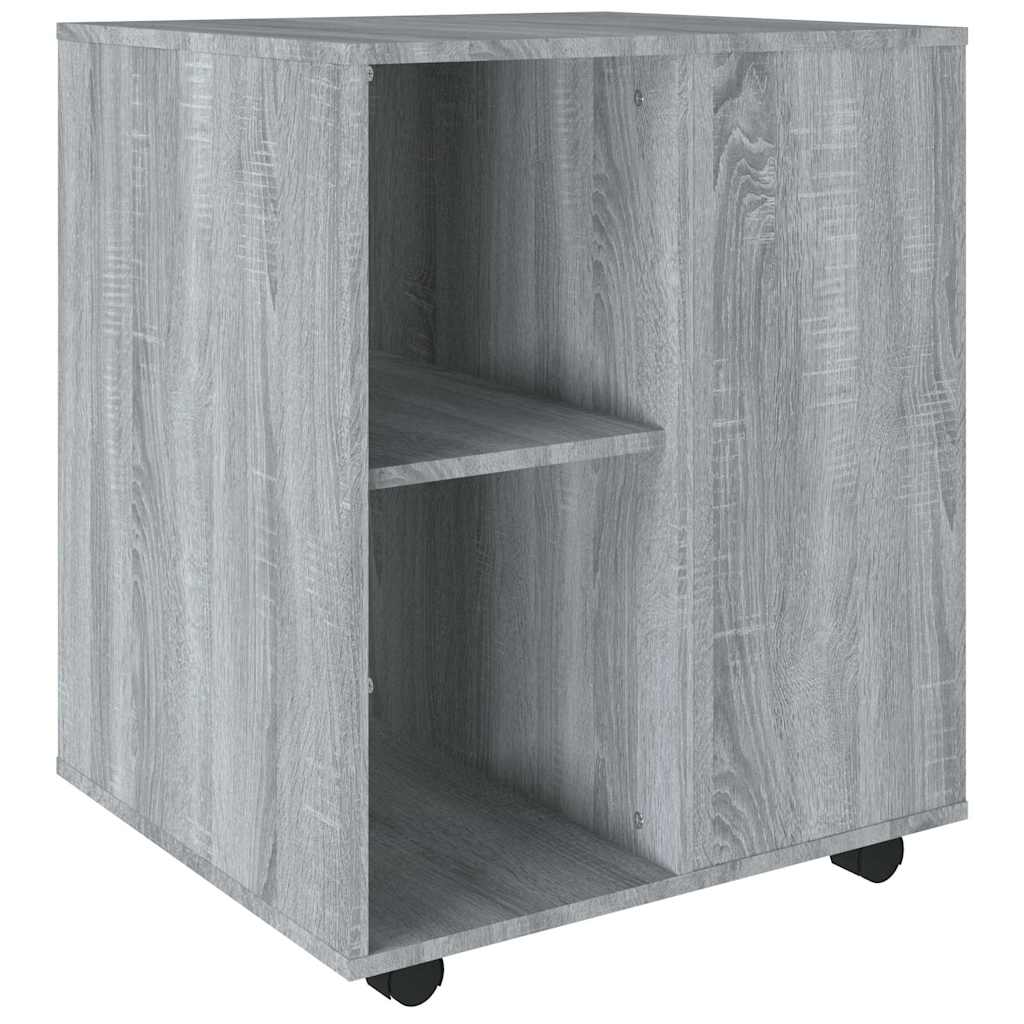 vidaXL Rolling Cabinet Grey Sonoma 60x53x72 cm Engineered Wood 2