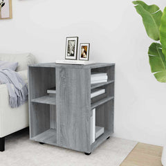 vidaXL Rolling Cabinet Grey Sonoma 60x53x72 cm Engineered Wood 3