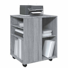 vidaXL Rolling Cabinet Grey Sonoma 60x53x72 cm Engineered Wood 4