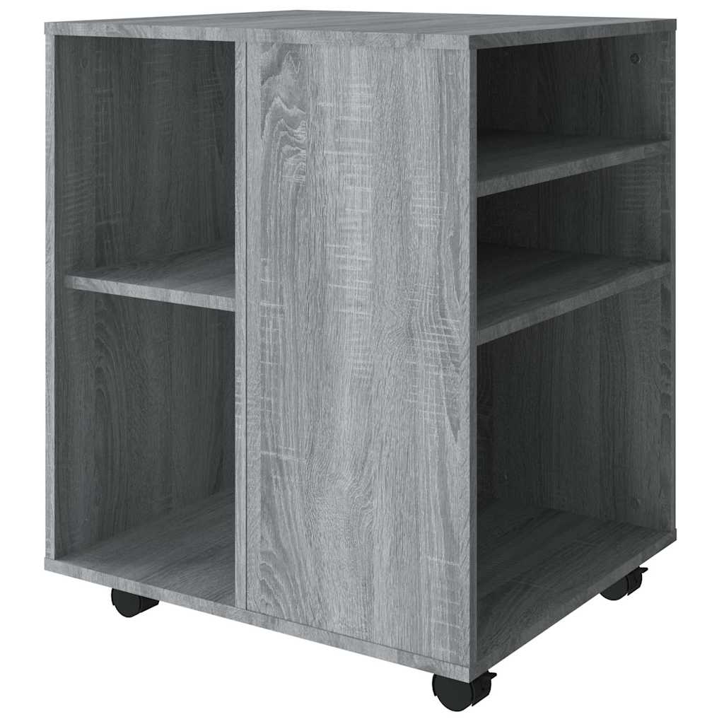 vidaXL Rolling Cabinet Grey Sonoma 60x53x72 cm Engineered Wood 6