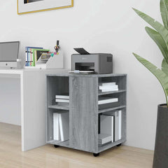 vidaXL Rolling Cabinet Grey Sonoma 60x53x72 cm Engineered Wood 1