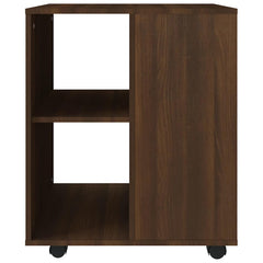 Rolling Cabinet Brown Oak Engineered Wood, image 5