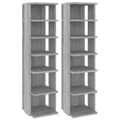 vidaXL Shoe Racks 2 pcs Grey Sonoma 27.5x27x102 cm Engineered Wood 2