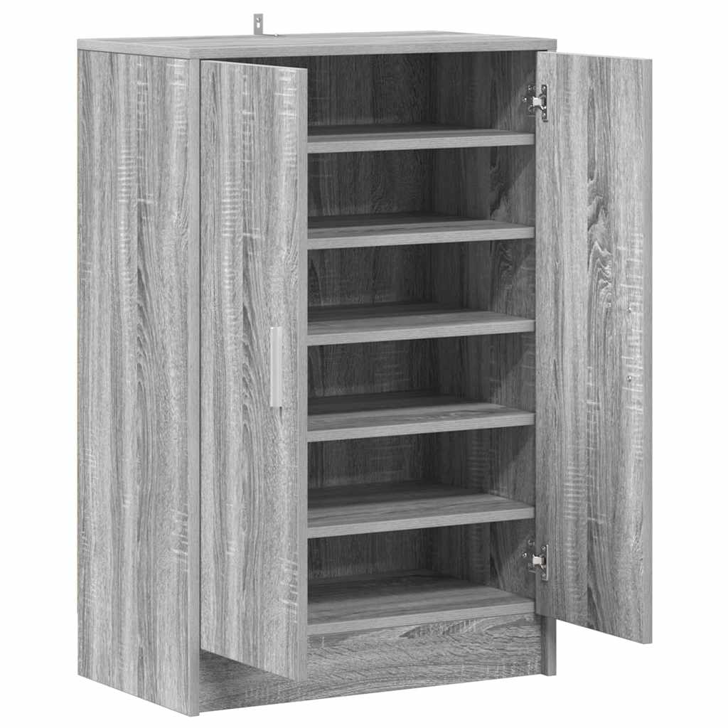 vidaXL Shoe cabinets 60 x 35 x 92 cm Engineered Wood Grey Sonoma 5