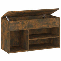 816053 vidaXL Shoe Bench Smoked Oak 80x30x45 cm Engineered Wood 2