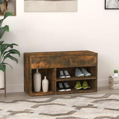 816053 vidaXL Shoe Bench Smoked Oak 80x30x45 cm Engineered Wood 3
