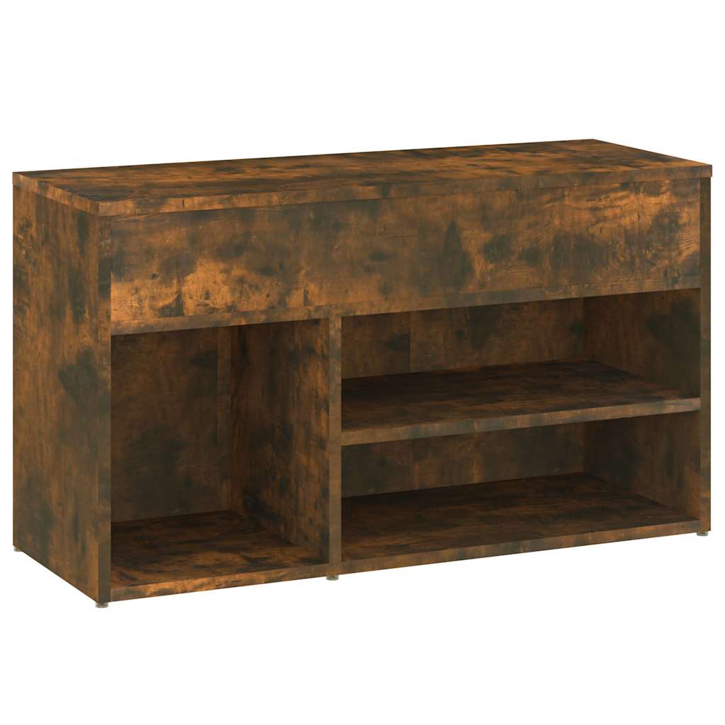 816053 vidaXL Shoe Bench Smoked Oak 80x30x45 cm Engineered Wood 4