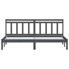 vidaXL Bed Frame without Mattress Grey Solid Wood 200x200 cm 4
