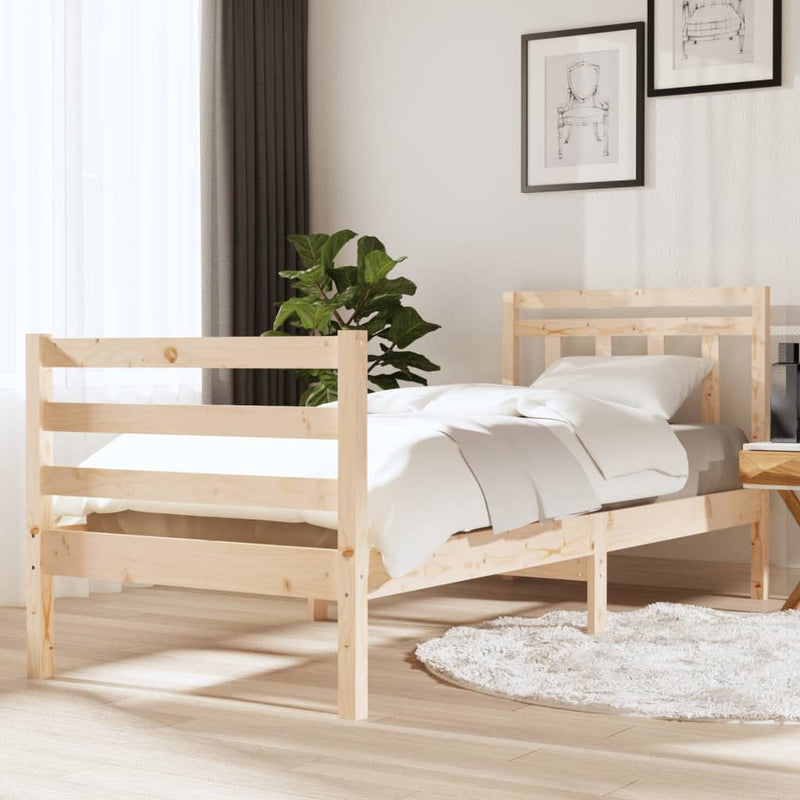 Bed Frame 90x190 cm Single Solid Wood