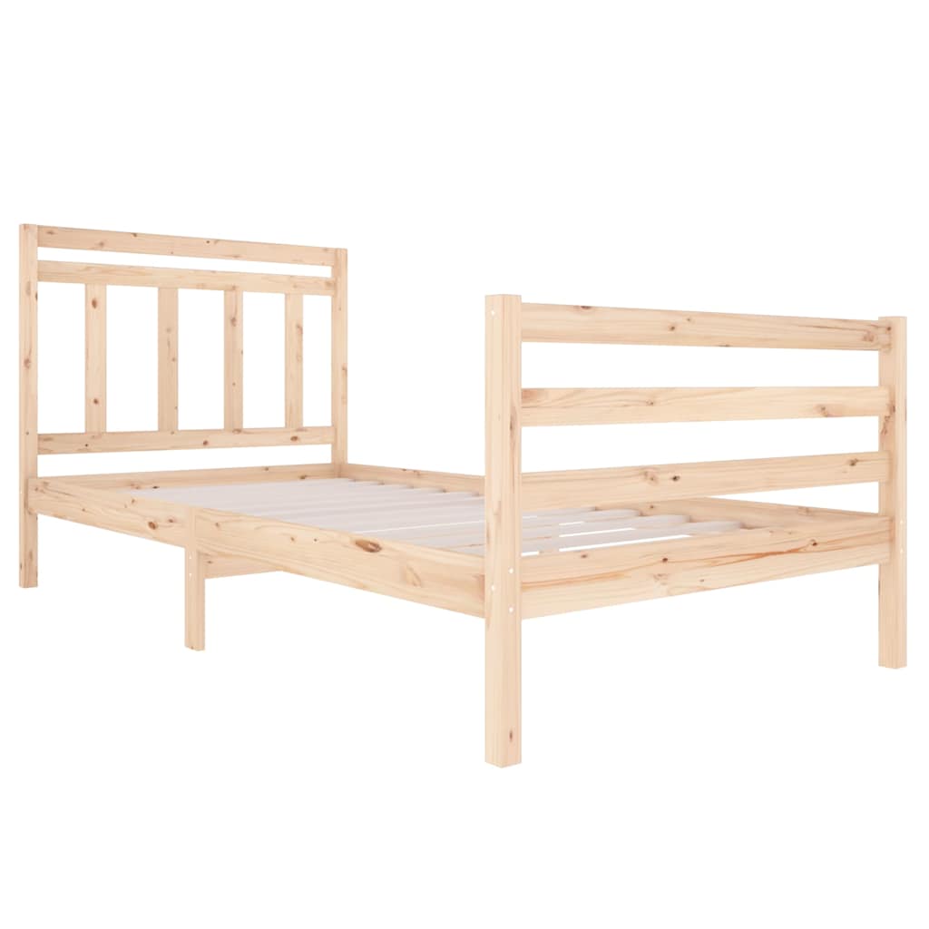 vidaXL Bed Frame without Mattress Solid Wood 100x200 cm 3