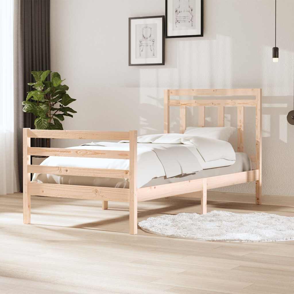 vidaXL Bed Frame without Mattress Solid Wood 100x200 cm 1