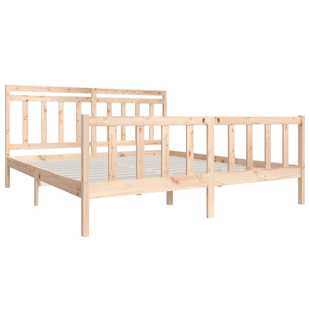 Bed frames Solid Pine Wood Length 200 cm Natural 180 cm