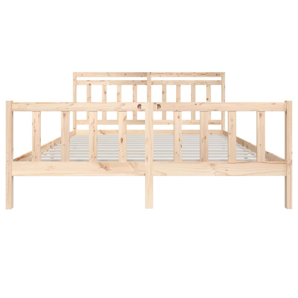 Bed frames Solid Pine Wood Length 200 cm Natural 180 cm