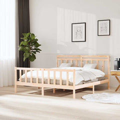 Bed frames Solid Pine Wood Length 200 cm Natural 180 cm