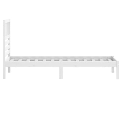 Bed Frame White 90x190 cm Single Solid Wood Pine