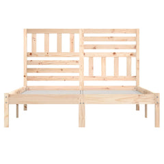 Bed Frame without Mattress Solid Wood Pine Length 200 cm Natural 140 cm