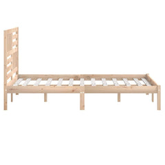 Bed Frame without Mattress Solid Wood Pine Length 200 cm Natural 140 cm