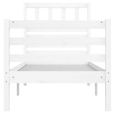 Bed Frame White 90x190 cm Single Solid Wood