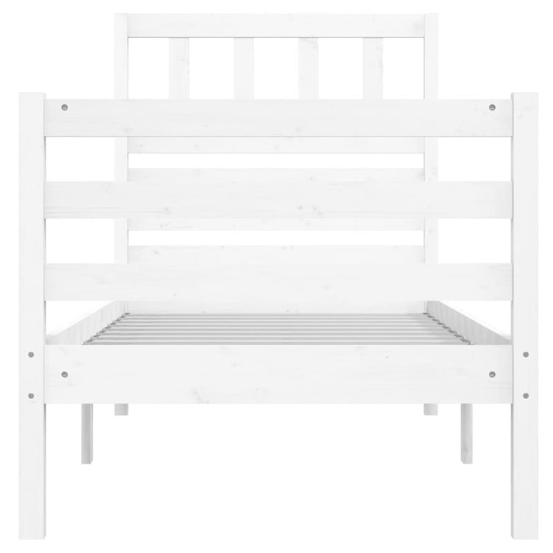 Bed Frame White 90x190 cm Single Solid Wood