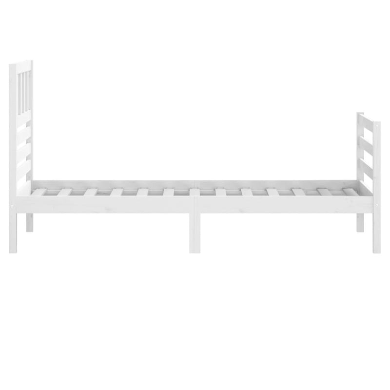 Bed Frame White 90x190 cm Single Solid Wood