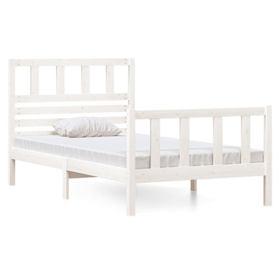 Bed Frame White 90x190 cm Single Solid Wood