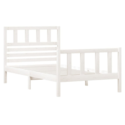 Bed Frame White 90x190 cm Single Solid Wood