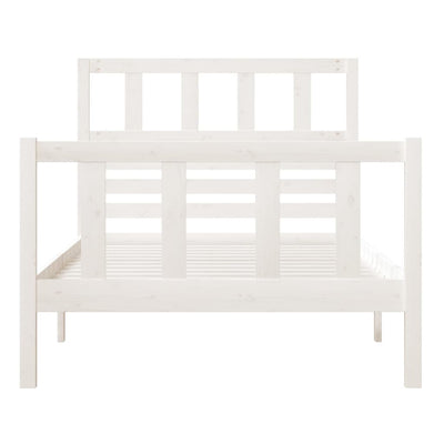 Bed Frame White 90x190 cm Single Solid Wood