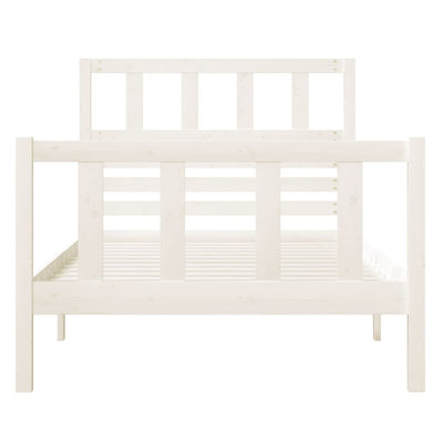 Bed Frame White Solid Wood 90x200 cm