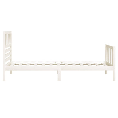 Bed Frame White Solid Wood 90x200 cm