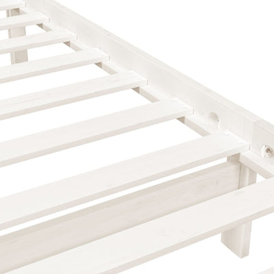 Bed Frame White Solid Wood 90x200 cm