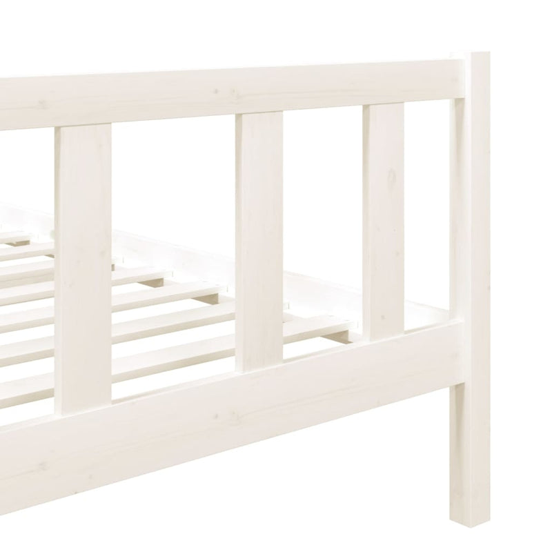 Bed Frame White Solid Wood 90x200 cm