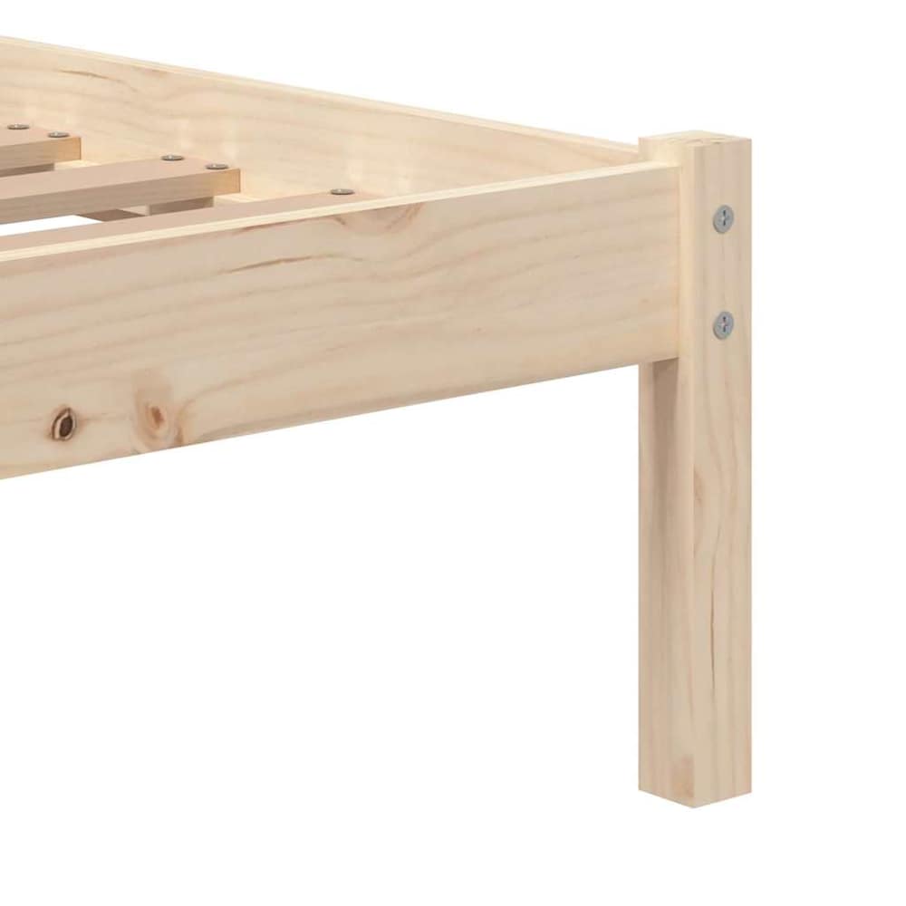 Bed Frame without Mattress Solid Wood Length 190 cm Natural 75 cm