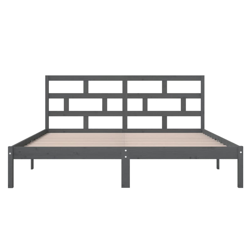 Bed Frame Grey 120x190 cm Small Double Solid Wood