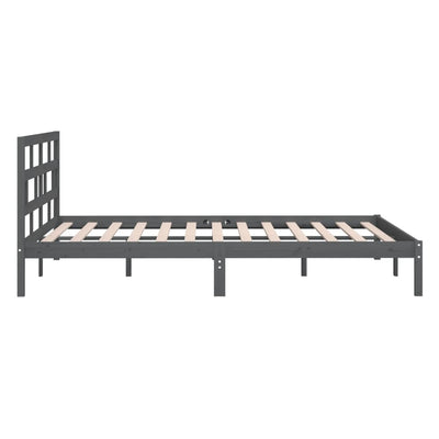 Bed Frame Grey 120x190 cm Small Double Solid Wood