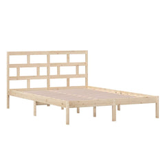 Bed Frame without Mattress Solid Wood Length 200 cm Natural 140 cm