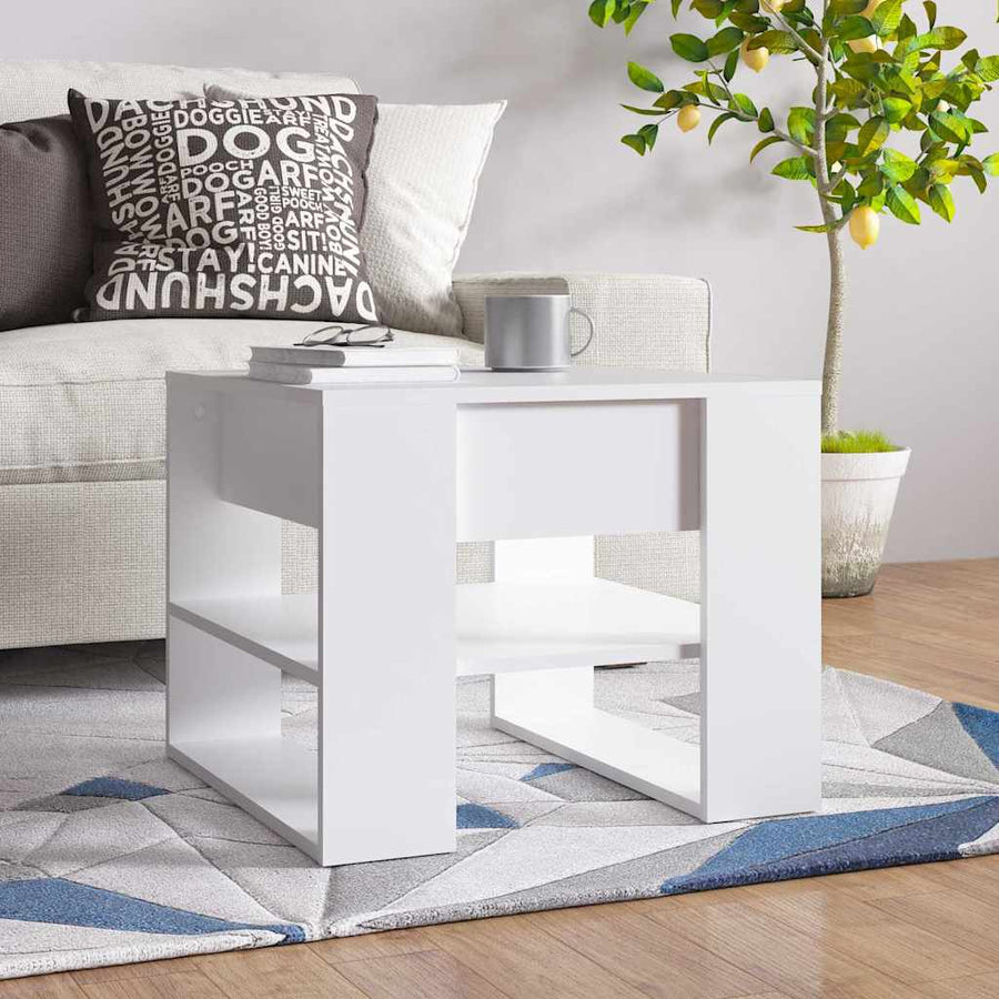 vidaXL Coffee Table White 55,5x55x45 cm Engineered Wood 1