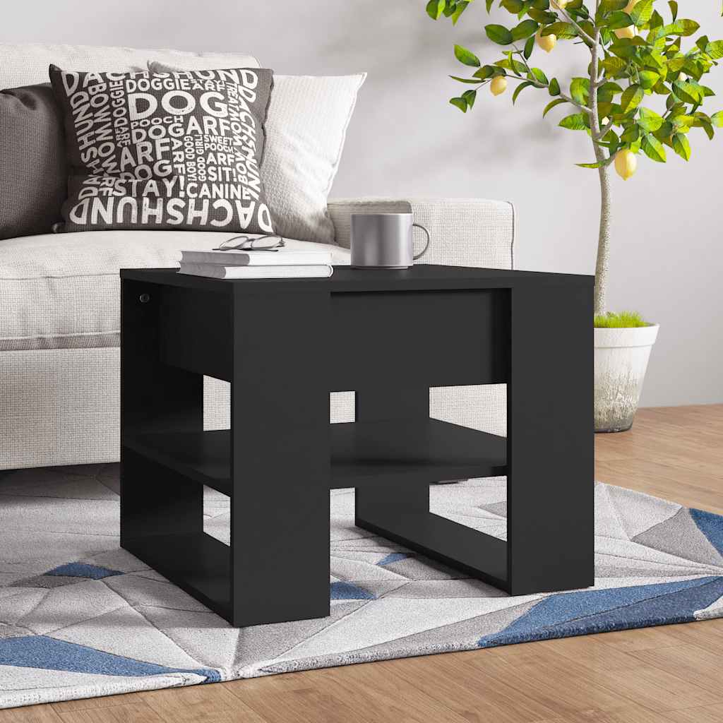 vidaXL Coffee Table Black 55.5x55x45 cm Engineered Wood 1