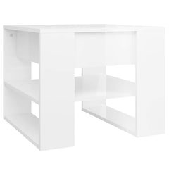 vidaXL Coffee Table | High gloss white | Engineered wood | Compact 2