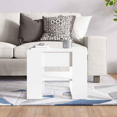 vidaXL Coffee Table | High gloss white | Engineered wood | Compact 5
