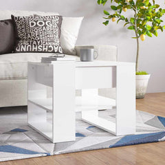 vidaXL Coffee Table | High gloss white | Engineered wood | Compact 1