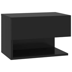 810955 vidaXL Wall-mounted Bedside Cabinet Black 2