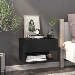 810955 vidaXL Wall-mounted Bedside Cabinet Black 1