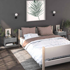 Wall-mounted Bedside Cabinets 2 pcs Concrete grey