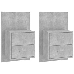 810998 vidaXL Wall-mounted Bedside Cabinets 2 pcs Concrete Grey 2