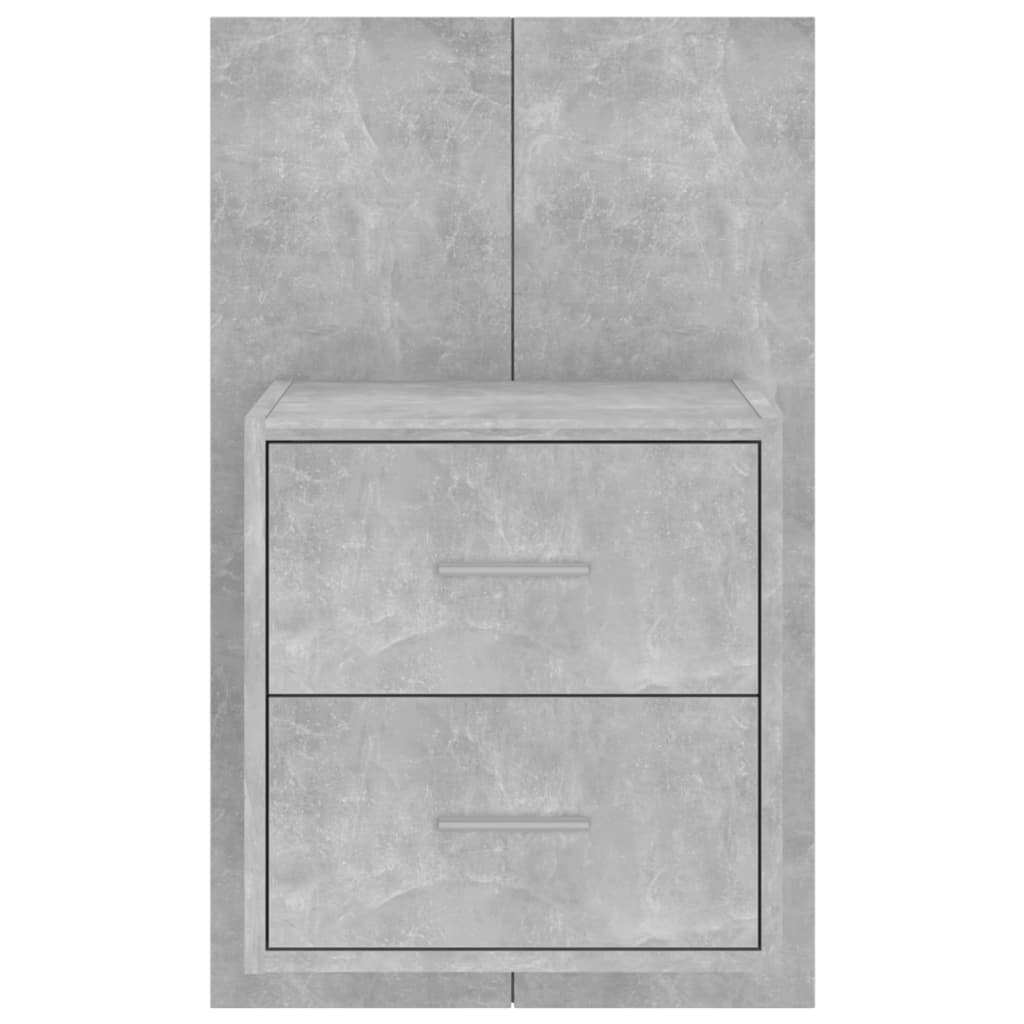 810998 vidaXL Wall-mounted Bedside Cabinets 2 pcs Concrete Grey 5