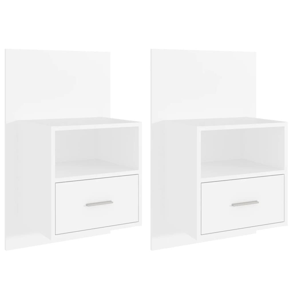 811008 vidaXL Wall-mounted Bedside Cabinets 2 pcs White 2