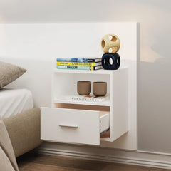 811008 vidaXL Wall-mounted Bedside Cabinets 2 pcs White 4