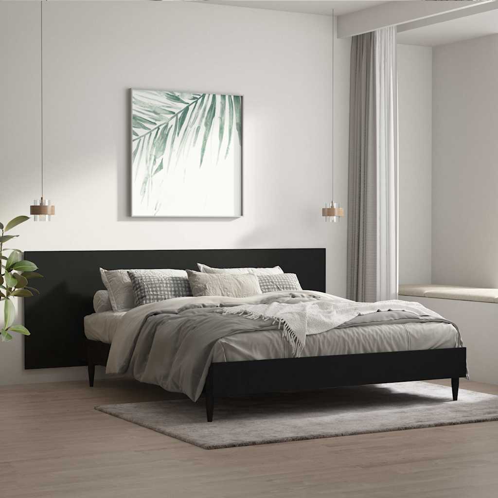 811053 vidaXL Wall Headboard Black 240x1,5x80 cm Engineered Wood 1