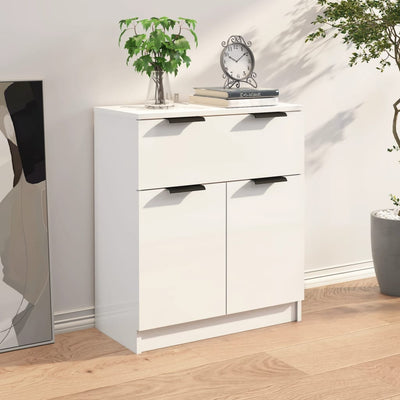 Sideboard High Gloss White 60x30x70 cm Engineered Wood