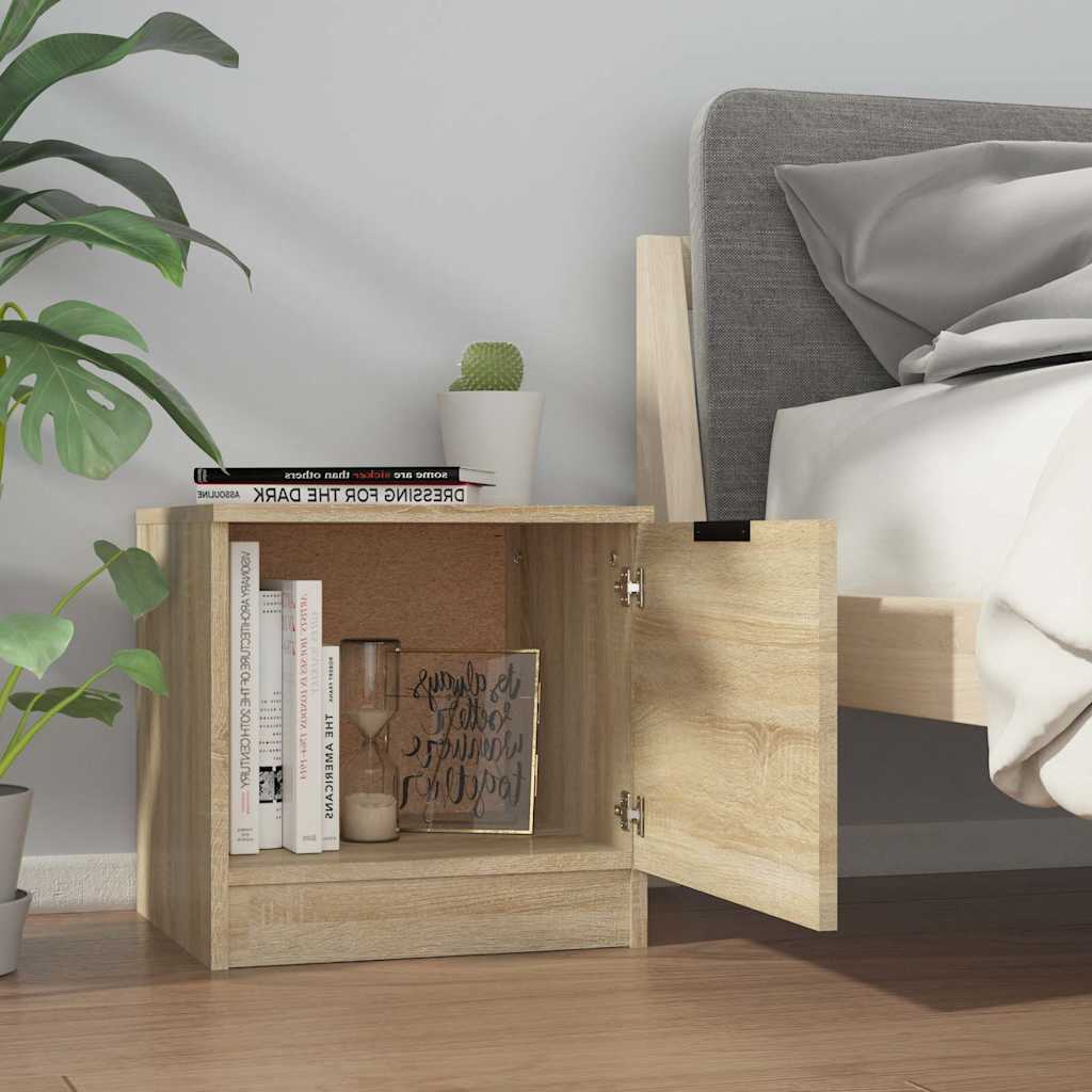 811203 vidaXL Bedside Cabinets 2 pcs Sonoma Oak 40x39x40 cm 4